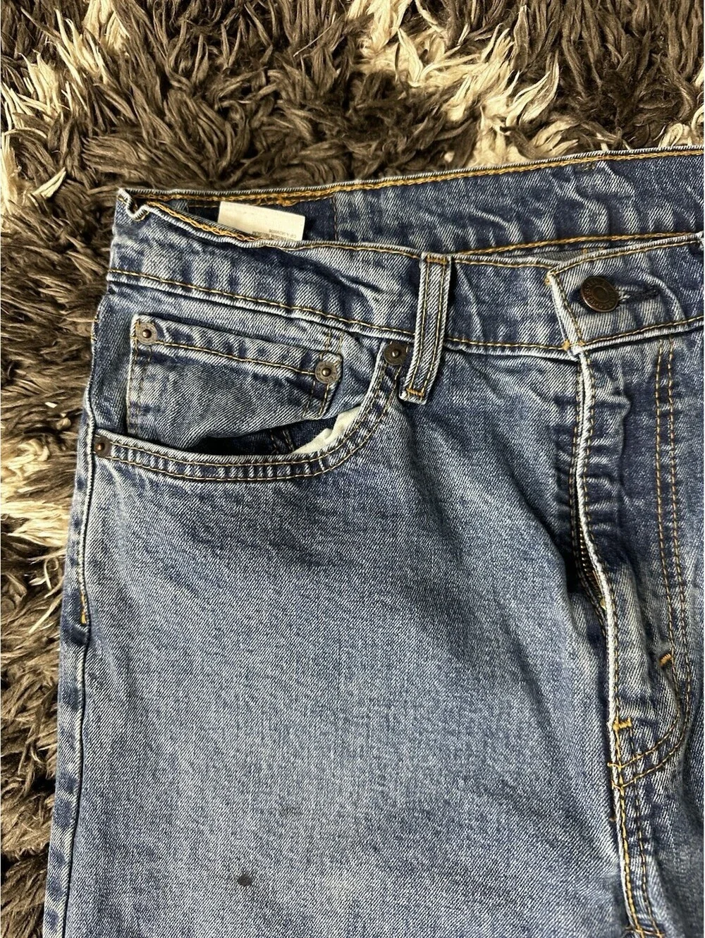 Levis 505 Straight Leg Jeans Mens W32 L36 Blue Denim Red Tab Classic Fit